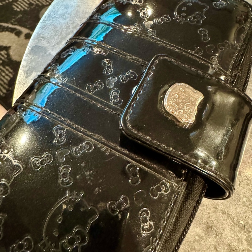 Hello Kitty Black Patent Leather Wallet